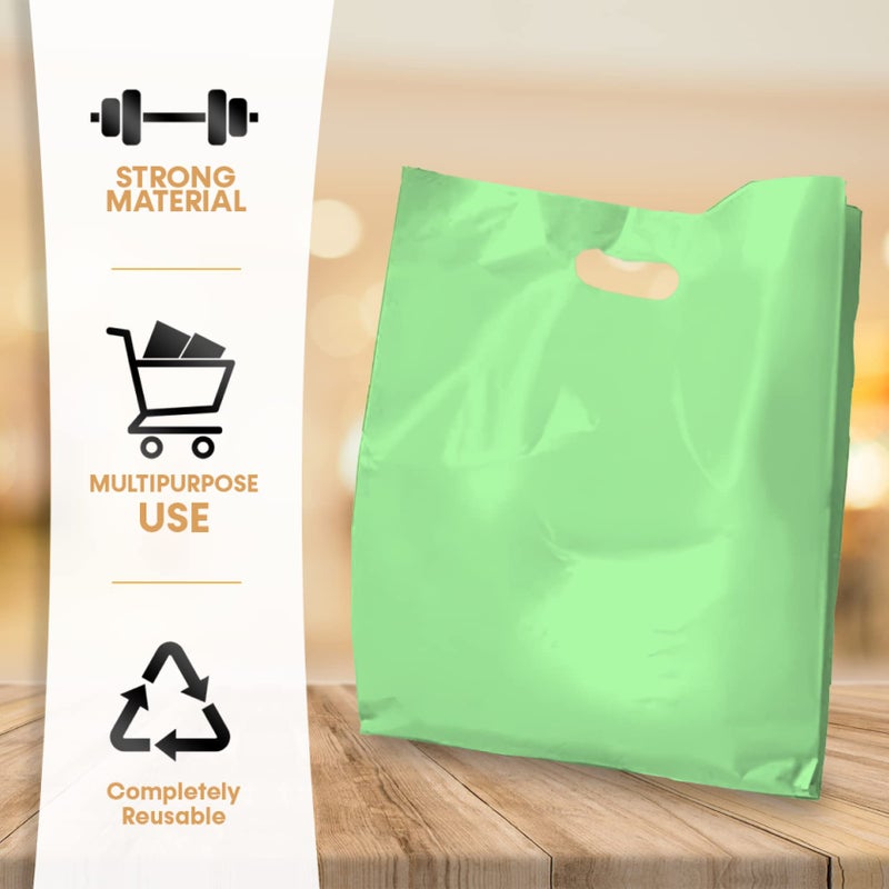 Bags4U Merchandise Bags, Die Cut Handles, Strong, Durable, and Tear Resistant Bags Perfect for Retail, Boutiques, or Any Events, Different sizes and colors (Green, 9x12 Inch (Pack of 100) - Image 5